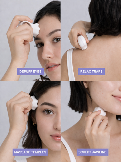 Premium Ring Gua Sha Massage Tool, Natural Ceramic, Face & Body Multi-Use Massager